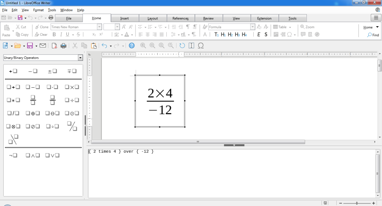 How to write a Formula in your document?